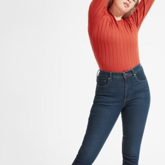 Everlane The Authentic Stretch High Rise Ankle Skinny Blue Denim Jean Size 24 - Picture 4 of 15